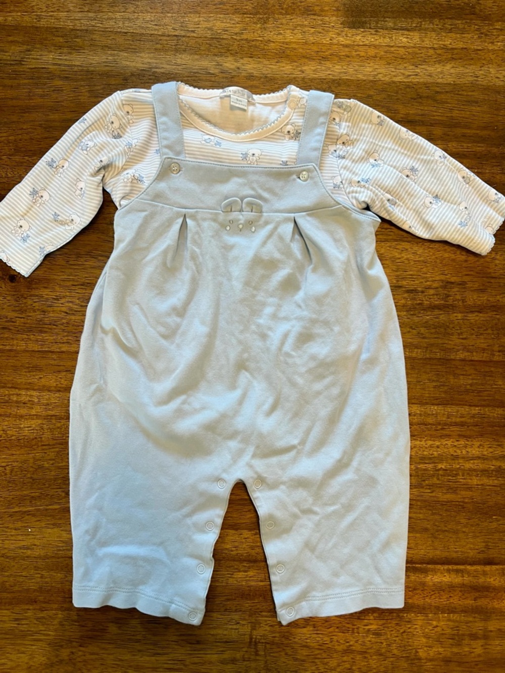 Kissy Kissy Overall Set- 100% Pima Cotton 9 Months